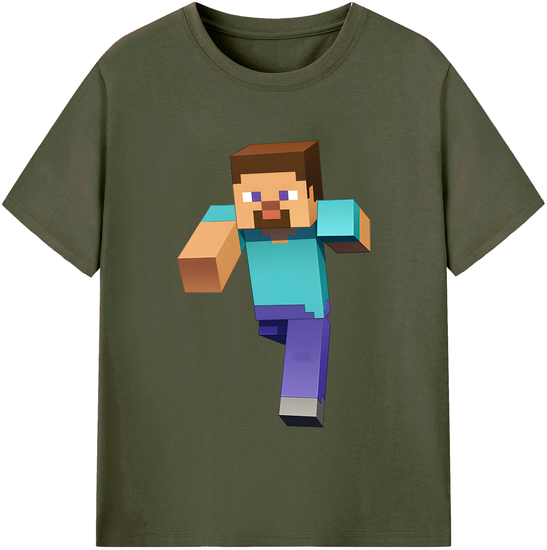 （画像用） マインクラフト ブロックの世界 Minecraft MC Block world 綿100％ メンズ半袖Tシャツ｜肌触りやわらか＆通気性